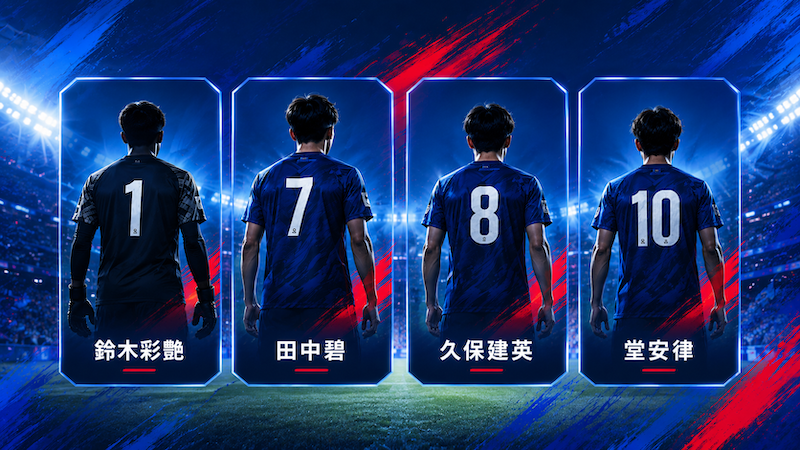 W杯2026 サッカー日本代表 背番号一覧のメインビジュアル